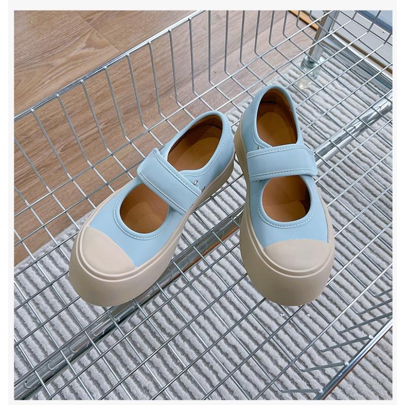 Leder Mary Jane Sommer Plateau Freizeitschuhe für Damen
