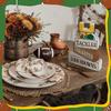4Pcs Football Table Decorations Football Tiered Tray Decor Sport Game Centerpiece Sign Decorative Rugby Stack Block Gift for Fans Club Tailgate