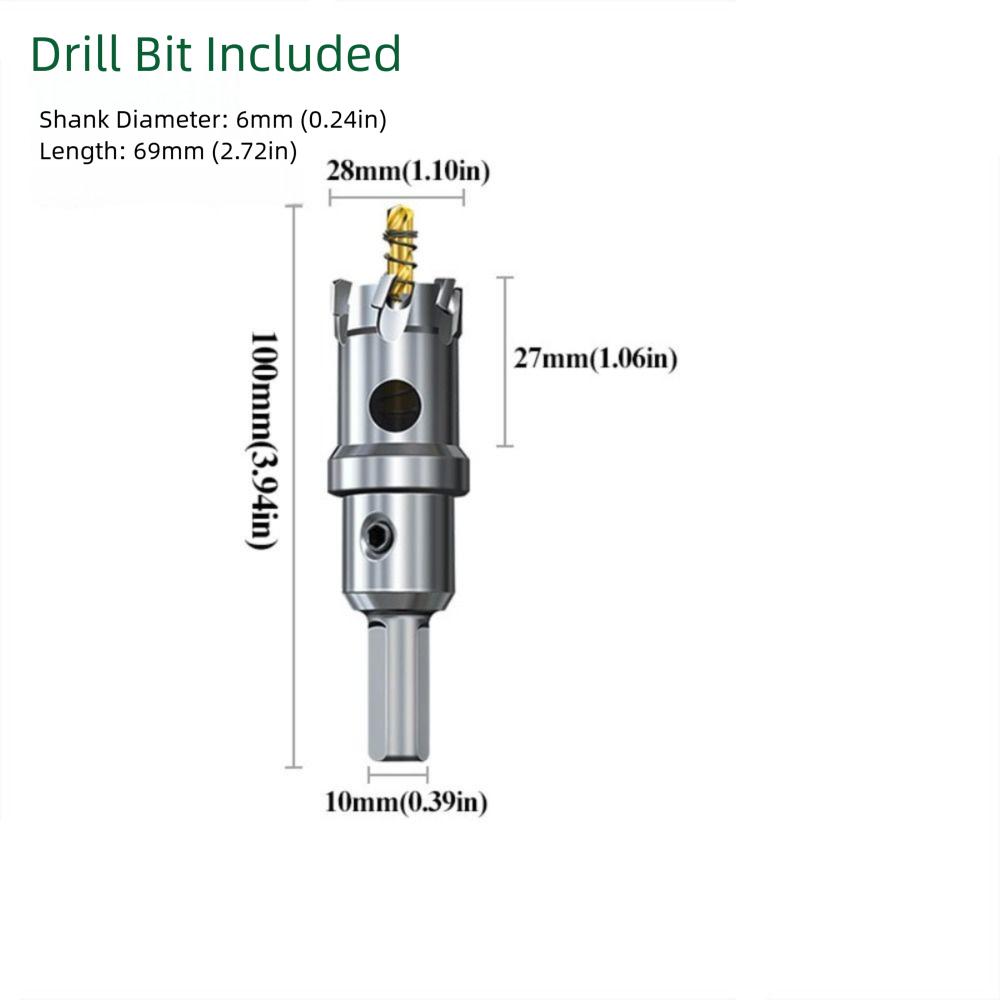 Carbide Tip Hole Saw Core Drill Bit 6mm Diameter Quick Punch Tungsten Carbide Tipped Drill Bit Iron Copper Stainless Steel