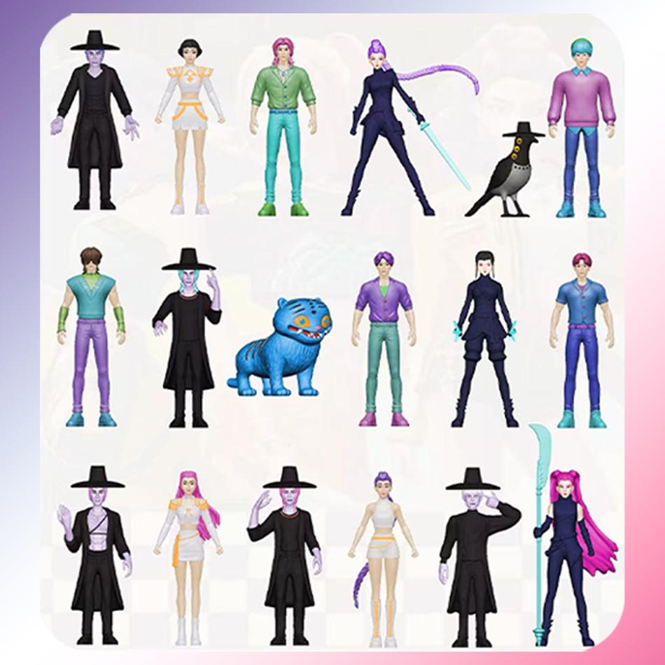 18pcs New Demon Hunters Anime Figure Toys Cute PVC Action Figure Derpys Tiger Rumi Mira Zoey Sussy Figurine Doll birthday