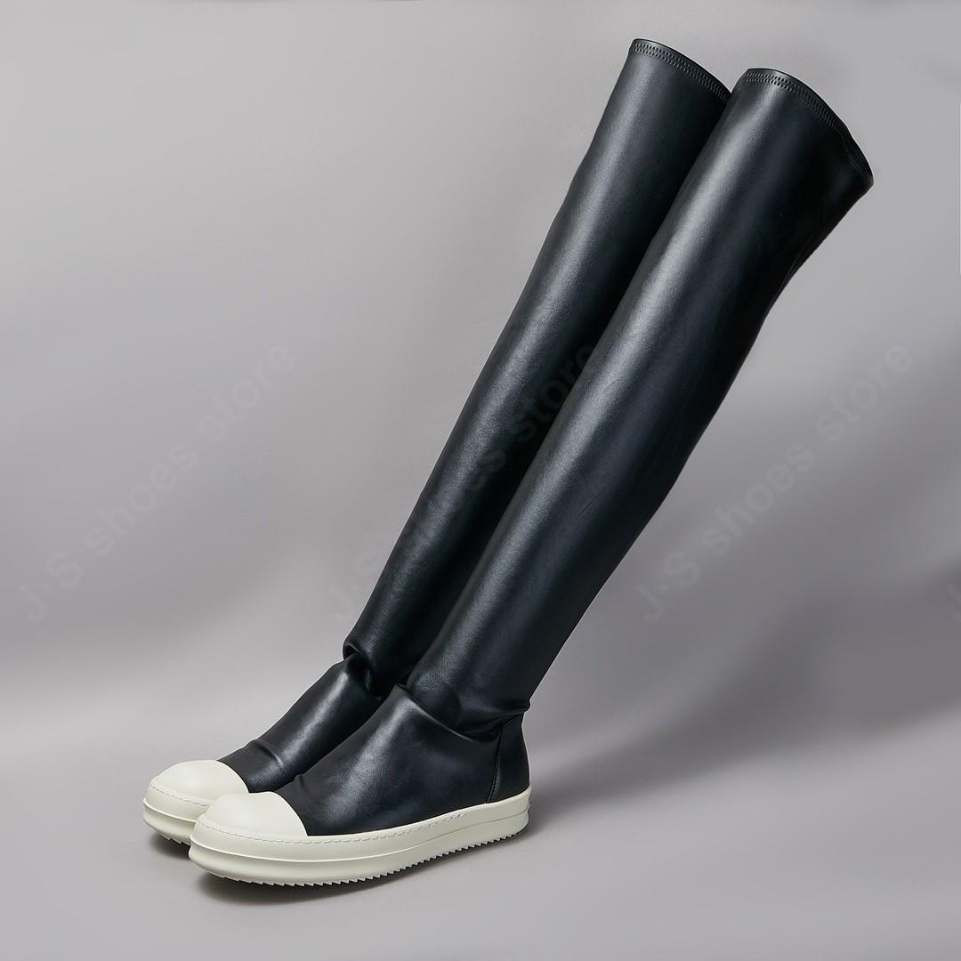 

Ро Дизайн в Ретро Стиле Эластичный Принт Овец Микрофибра Черная Кожа Ботфорты Выше Колена Мужская Обувь Женские Кроссовки Классические Черные Ботинки 48 чёрный