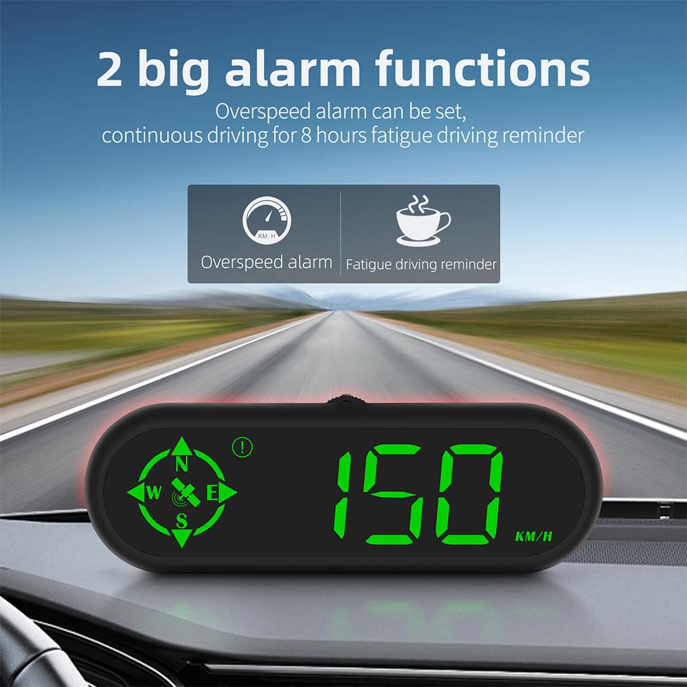 Digital Car Head Up Display HUD Speedometer Multi-functions GPS Compass RGB LED Odometer Over Speed Alarm Accessories for Truck