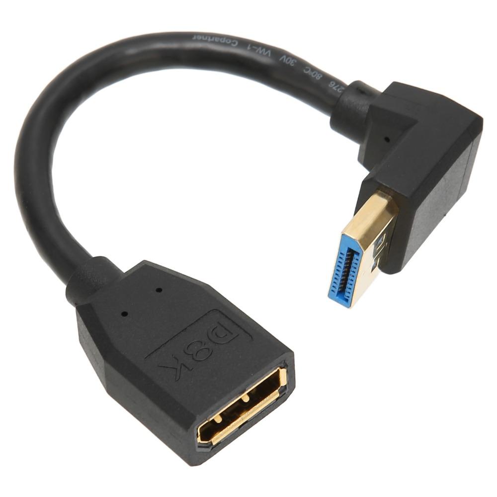 90 Degree Angle DP1.4 Cable Up Angle Displayport Adapter Durable Right Angle Displayport  Laptop