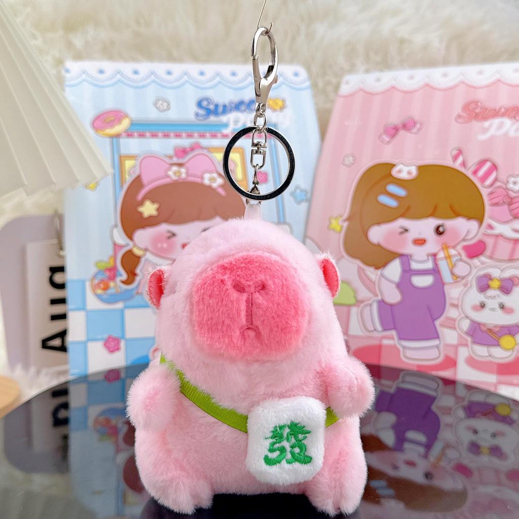 Viral Capybara Backpack Charm: Plush Toy Keychain and Pendant
