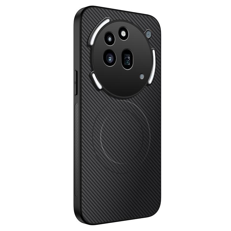 Funda protectora magnética de cuero con textura de fibra de lujo aplicable a Nothing Phone 3APro