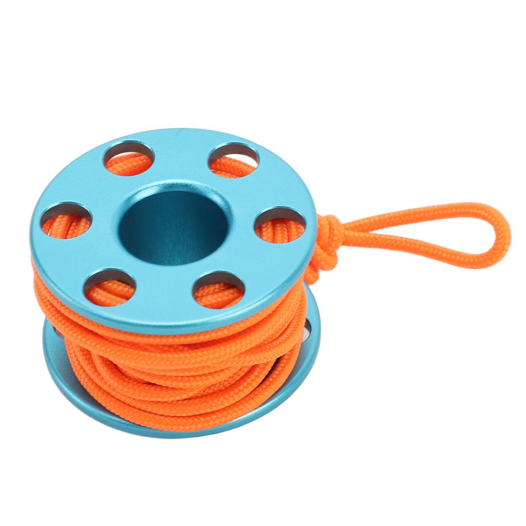 Scuba Diving Finger Reel Aluminum Alloy Mini Finger Spool Reel Pendant with Glow in The Dark Nylon Guide Line for