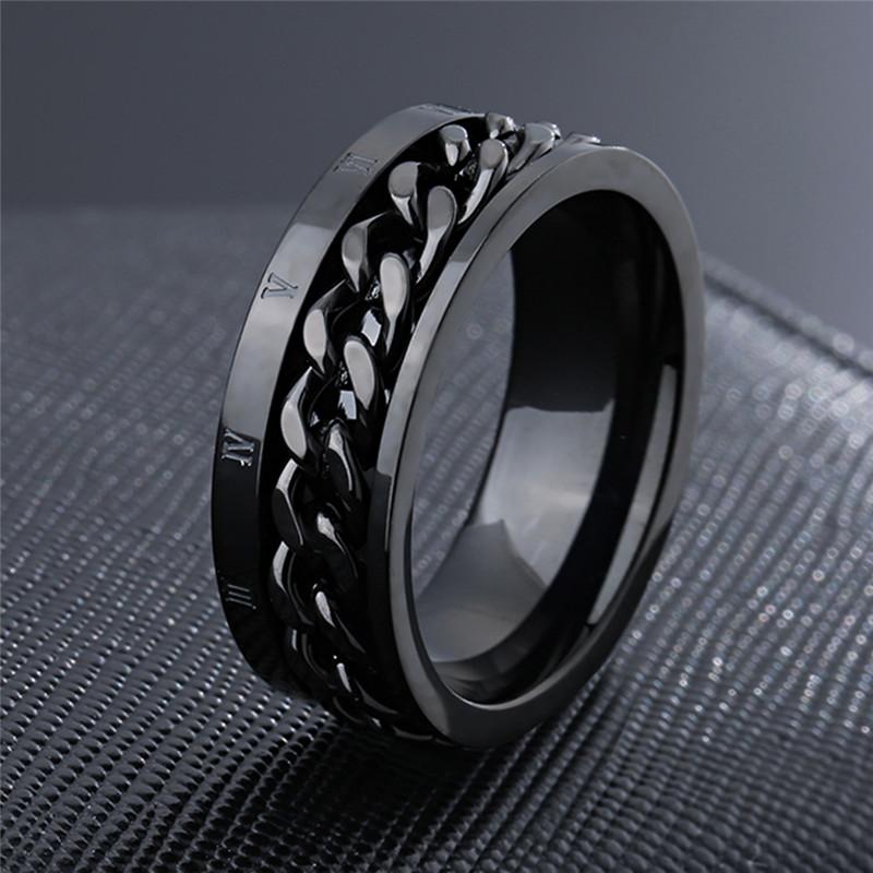 Modyle Gold Color Roman Numerals Ring Stainless Steel Men Women Spinner Chain Ring Bijoux Bague Femme Anillos Mujer