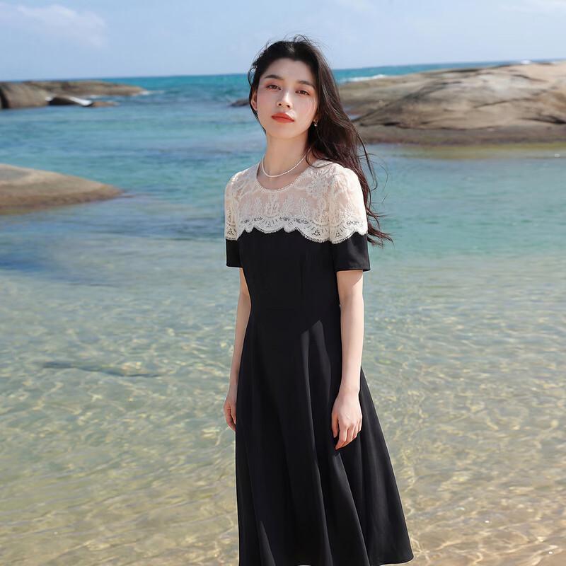 Sancai Plus Size Lace Short Sleeve Maxi Dress