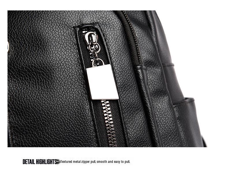 PU Leather Large Capacity Texture Backpack for Women – Casual & Stylish Ladies' Backpack