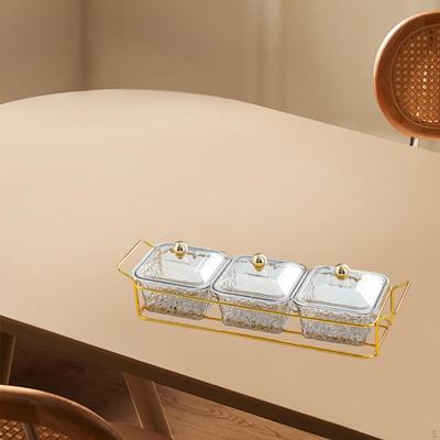 Appetizer Tray Desserts Serving Plate Snacks Seasoning Dry Fruit with Lid Snack Container for