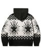 TRILLION Washable Wool Star Nordic Hooded Zip-Up Knit_Black