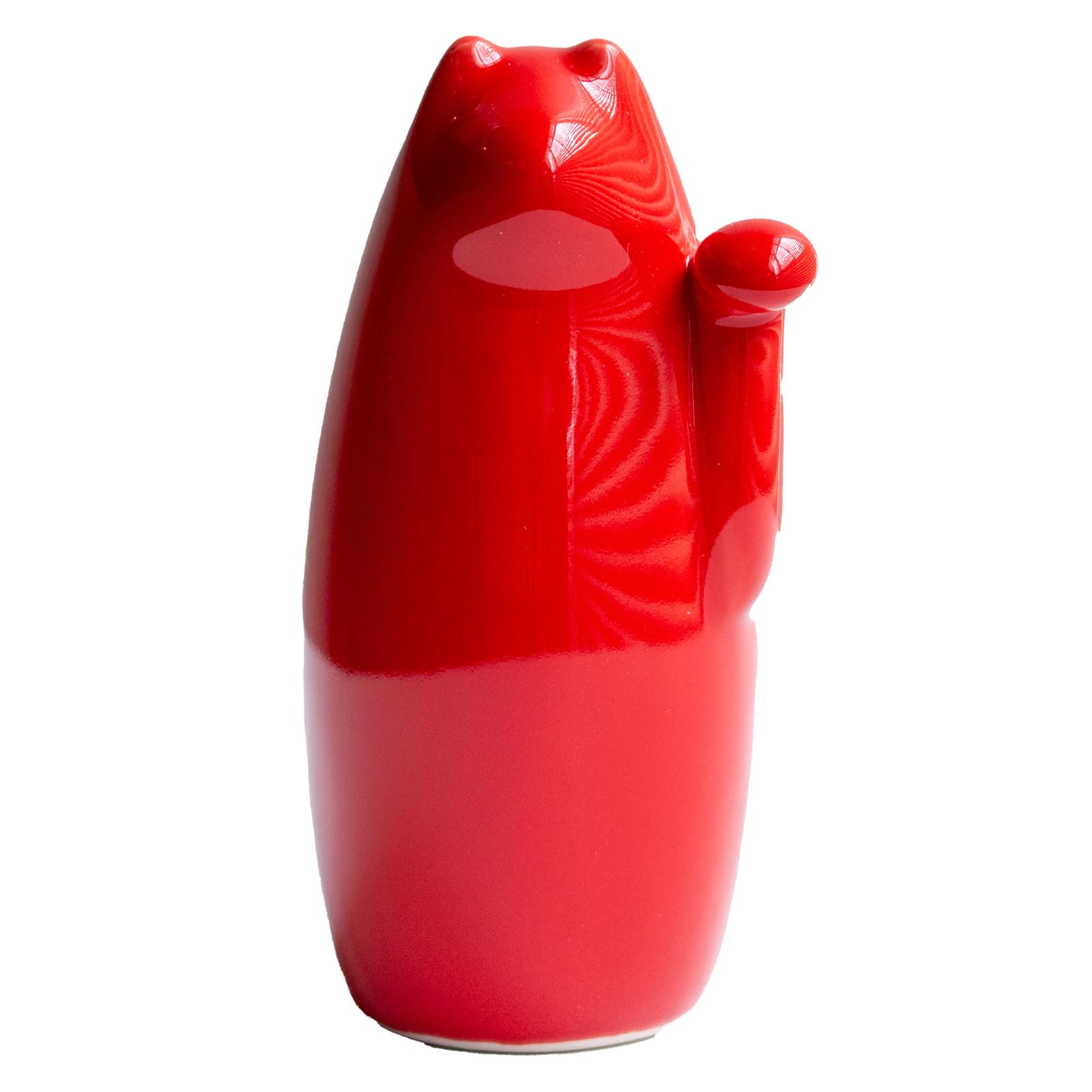 

SETOMANEKI Maneki Neko (Lucky Cat) - Seto Ware, Good Luck Charm Figurine, Simple Decor (Red, Medium)