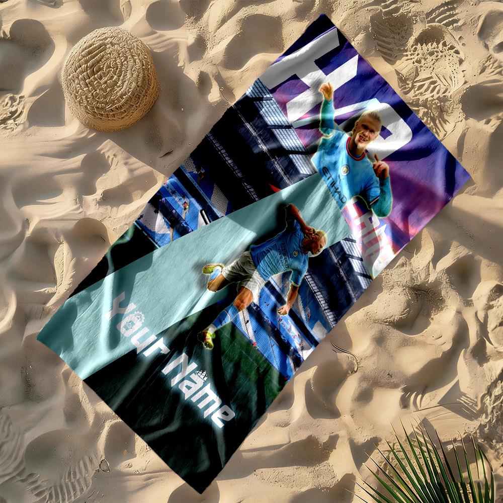 Haaland Customized Name Beach Towel Quick-Dry Soft Microfiber Suitable for Sports Travel Swimming Yoga Bathroom Beach And Pool