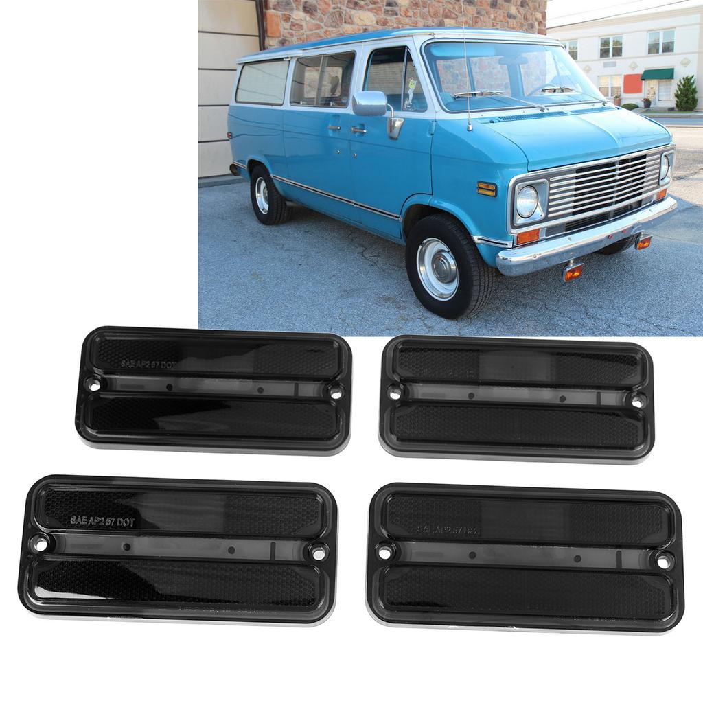 Front Rear Side Marker Light Set 0849‑520 Indicator Lamp Set Replacement for   G‑Series Van 1968‑1972
