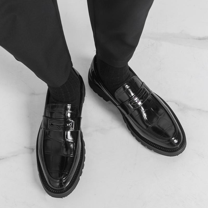 Dress Shoes Man Business Formal Leather Shoes Men High Quality Party Weddind Brogues Social Leather Shoes For Men Platform