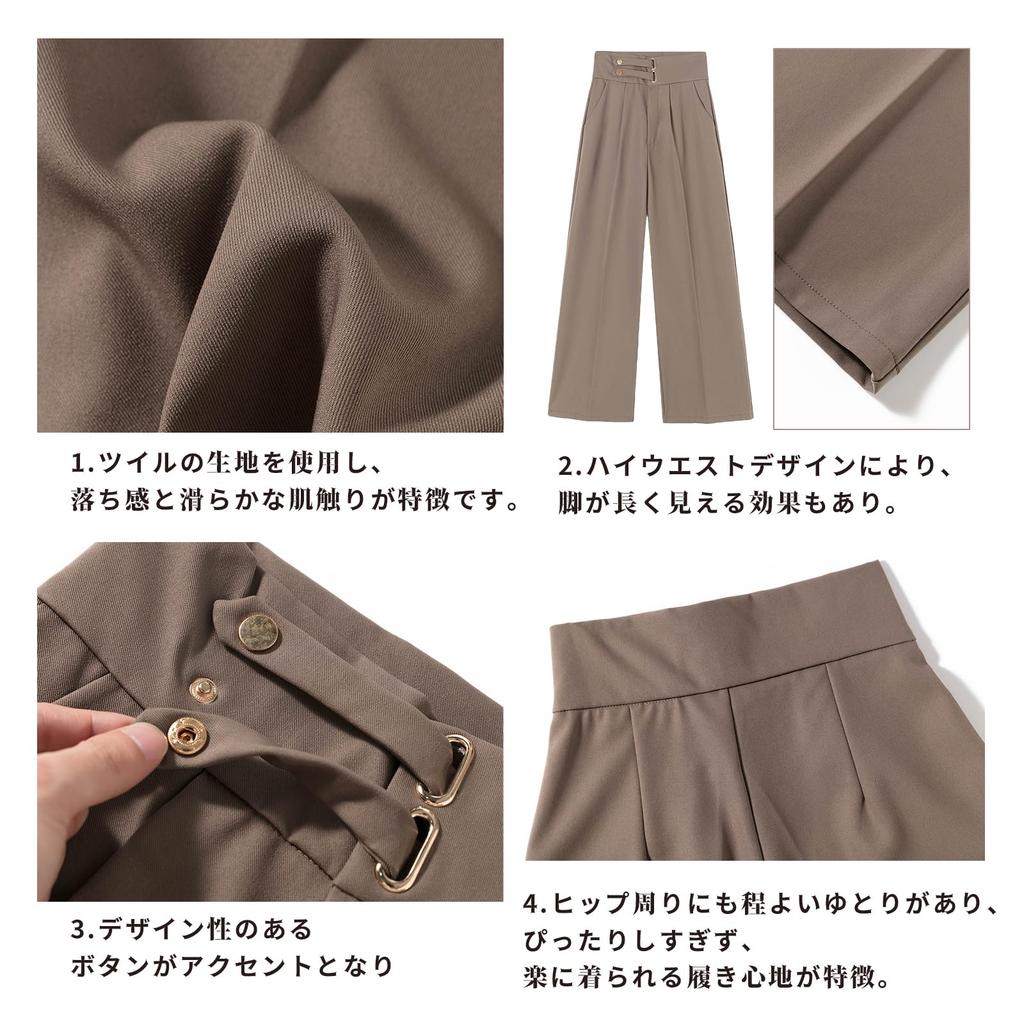 MEME XTRA Suit Flattering Plus Straight Loose Center Solid Mature Intellectual Business Style Women's Pants, High-Waisted, Long, Wide-Leg Pants, Legs,