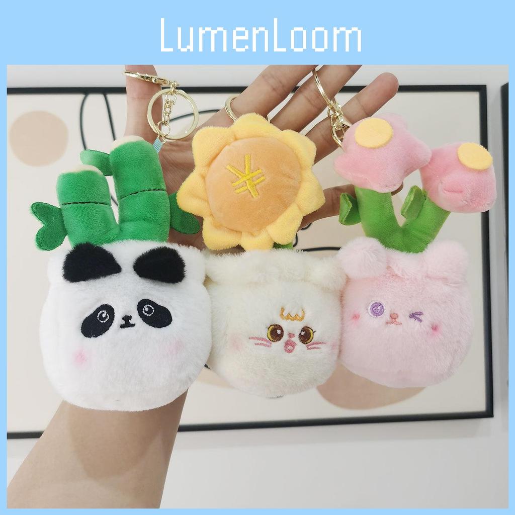 Adorable Panda Plush Keychain Cute Animal Doll Short Plush Hanging Accessory