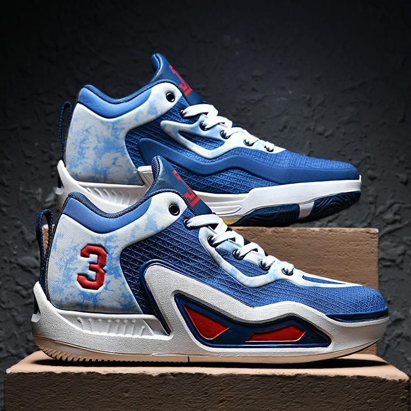 Mens Basketball Shoes Court Running High-Top Support Rubber Sole Breathable Mesh Lining
