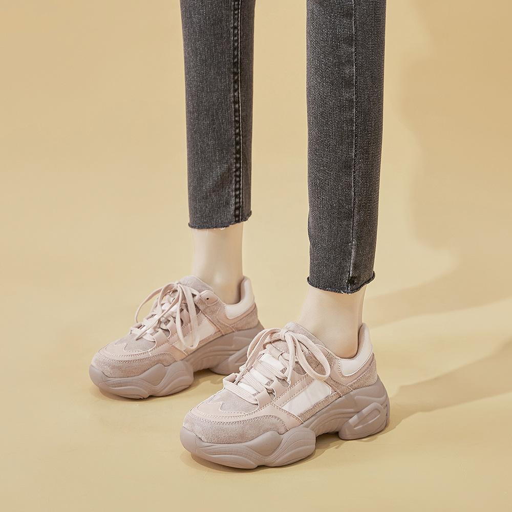 

Женские туфли из натуральной кожи с открытой стопой, новые осенние модные повседневные универсальные кроссовки на толстой подошве 40