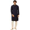 Manyavar Mens Blue Viscose Embroidered Kurta Pyjama Set