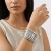 Bohemian Style Metal Bracelet Set with Water Ripple Design - Stackable, Exaggerated Heavy Industry Aesthetic.