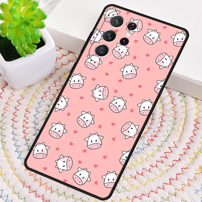 Animal Cute Cartoon Cow Phone Case for Samsung Galaxy Note 10 Pro S26 Ultra S23 S24 FE S25 S21 S22 PLUS Shockproof Cove