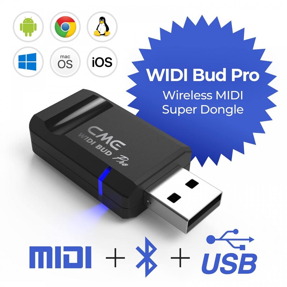 CME WIDI Bud Pro - Bluetooth MIDI Interface for iOS, macOS, Windows, Android, ChromeOS, Linux - Plug, Pair & Play - No Drivers Required - 3ms Ultra-Lo