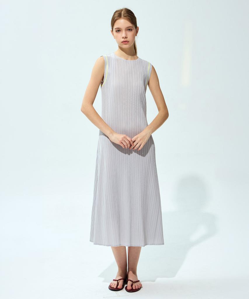 Waiowai Color Block A-Line Pleated Dress_2 Colors