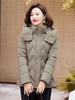 Physical supply, middle-aged and elderly hooded cotton clothes, women's short rhombus grid thermal cotton clothes, mother clothes, multi-color opt