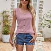 Women's Tops with Cut-out Drawstring Camisoles in Solid Color