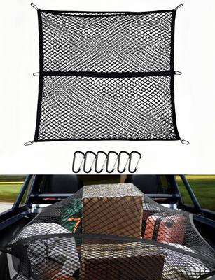 LIUSHUYAN Cargo 120x120cm Easy Roof Touring 6 Aluminum Alloy Prevents Cargo from Slumping and Falling High-Elasticity Net, Double-Layer, (Max