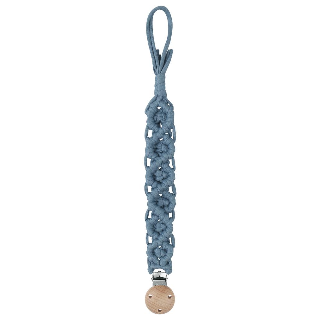 Cotton Handmade Crochet Pacifier Chain Soft Newborn Soothing Pacifier Beech Wood Clip Baby Chew Toy Christmas Gift