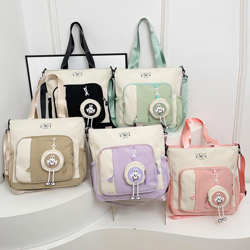 Color Block Tote Bag Women's Shoulder Bag Student Large Capacity Crossbody Bag