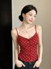 Feeling single-breasted, slim-fitting, pure desire, waist-closing, niche top, sling vest design, sleeveless top, women's summer