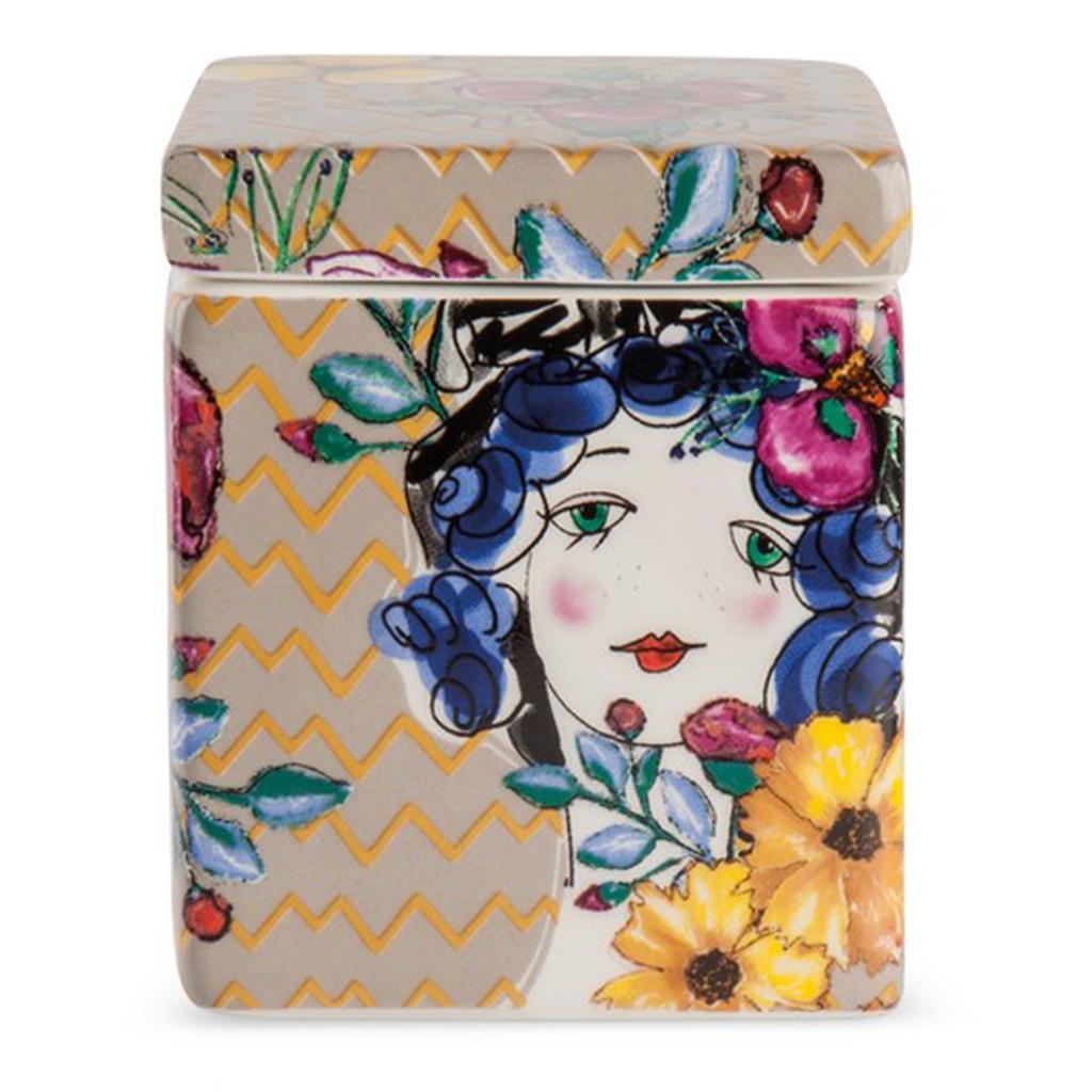 Pupazze [A2249] - Ceramic Scented Candle 'Pupazze' Multicolored Taupe - 8x6x6 Cm