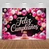 Spanish Happy Birthday Theme Background Supplies Colorful Balloon Birthday Party Decor Backdrop Banner Kid Gift Photo Shoot Prop