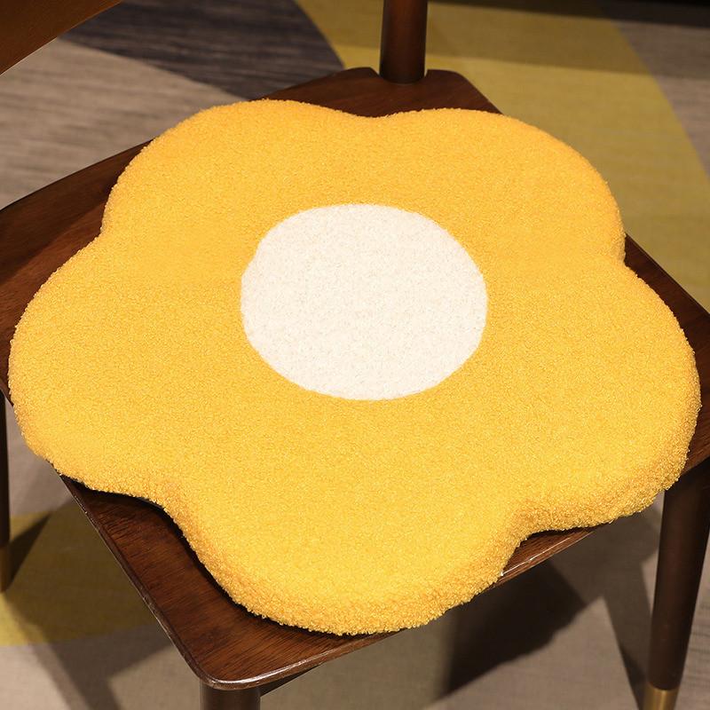 

Nordic Home Style Floral Chair Cushion With Memory Foam Living Room Doll Decor Teddy Yellow