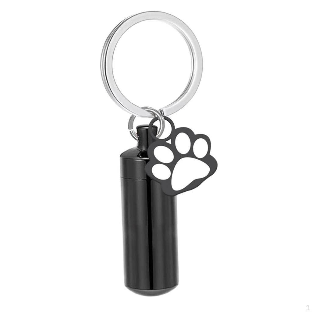 Cremation Jewelry Urn Keychain for Keepsake Key Chain Unique Metal Pet Hair Storage Bottle