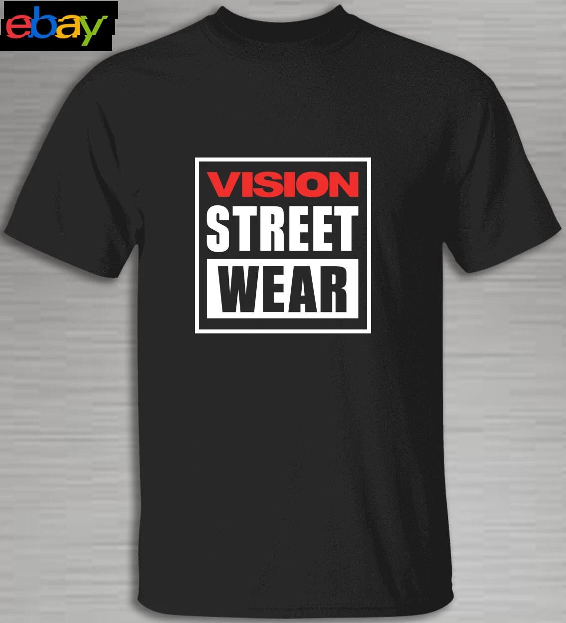 t shirt men vision street wear black Logo T-Shirt S-5XL XL