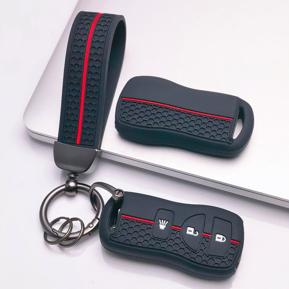 Key Fob Cover for Nissan Sentra Altima Rogue Maxima Murano Pathfinder Versa Kicks with Keychain Anti-Scratch Guard Shockproof Protection