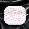 Cute Pink Heart Bow Case For Samsung Galaxy Buds 4Pro 3Pro 3 FE 4 Pro 2Pro Live 2 Clear Earphone Cases Cover With Hook