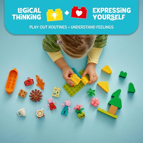 LEGO Duplo Peppa Pig Goes Camping Toy - Birthday Present, Building Blocks, Educational Toy for Boys and Girls, Ages 1.5, 2, 4, Toddlers, Pretend Play,