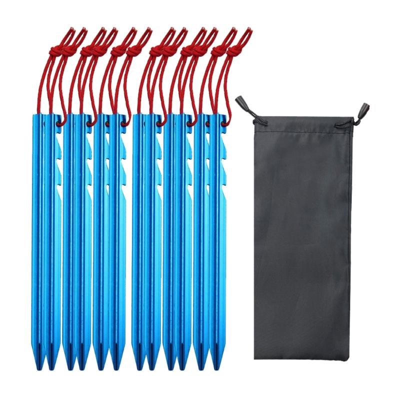 

12 Pcs Heavy Duty Tent Peg Aluminium Alloy Outdoor Tent Stakes Ground Stakes for Canopy, Camping, Hiking, Beach синій