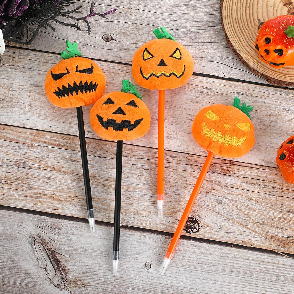 4Pcs Halloween Wacky Pumpkin Pens, 0.7mm Black Ink, Perfect for Use in Schools Classroom Rewards Stationery, Halloween Parties Unique Gift, Pumpkin He