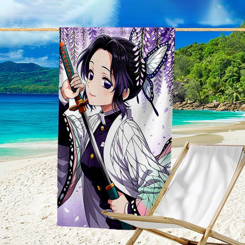 1pc Demon Slayer2 Beach Towel, Beach and Seaside Swimming Pool Equipment, Fashion Pattern, Rectangular, Travel Essentials