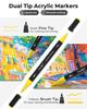 JusArt Acryl Marker Verf Markers met Kwastpunten Fijn en Fijn Acryl Kunst Geschikt voor en Metallic Cadeau Idee Pennen, 60-Kleuren Set, (Beide punten),