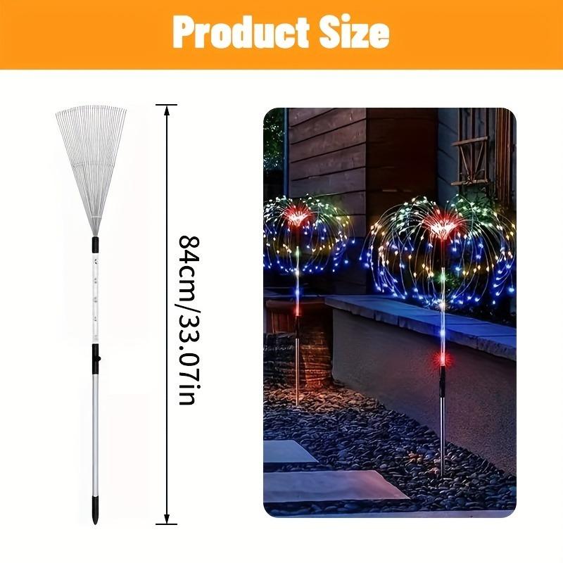4PACK Outdoor Solar Lighting Copper Flash Post Light, LED 8 Modes Garden Landscape Light, Stainless Steel Rod with Light Source Sensor