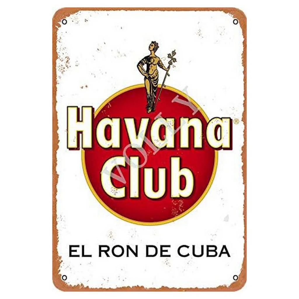 Havana Club Metal Tin Signs Plaque Wall Decoration Vintage Art Posters Iron Painting for Man Cave Home Cafe Garden Club Bar Pub