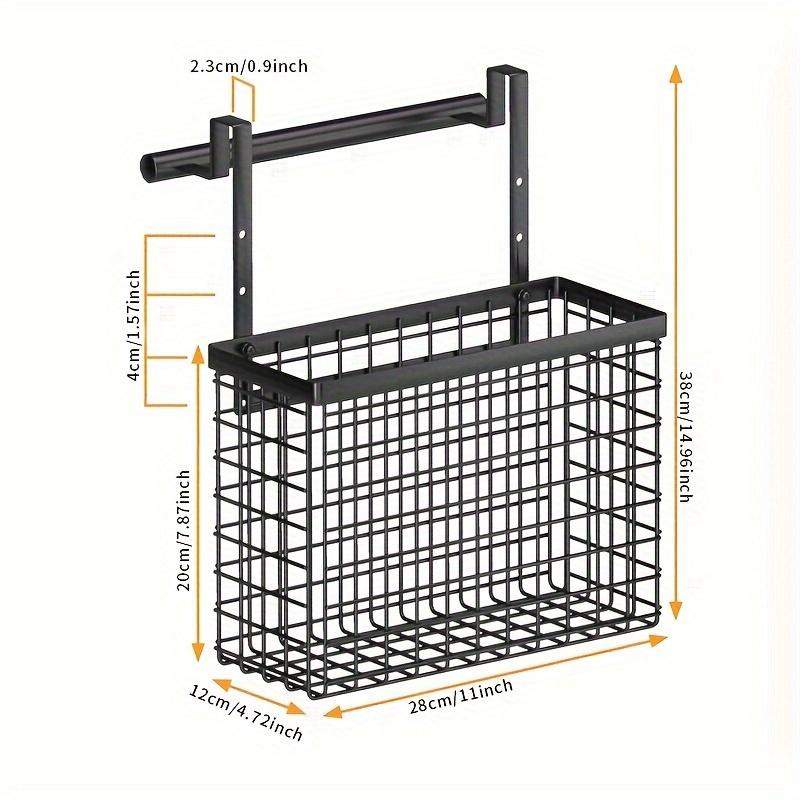 1pc Storage Rack, Simple Hanging Metal Storage Basket, Punching-free Wall-mounted Storage Basket, For Kitchen And Bathroom