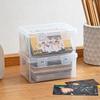 Star Card Storage Box: Transparent Dustproof Organizer for Small Cards, Albums, Badges & Desktop Items.